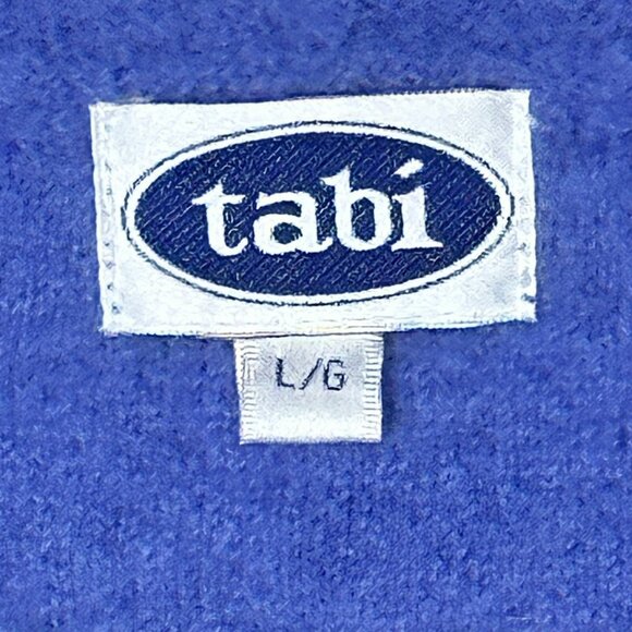 Tabi Womens Cardigan Sweater 100% Wool Grandma Full Zip Long Sleeve Blue Large - Picture 6 of 10
